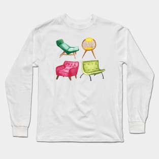 Mid century modern chairs Long Sleeve T-Shirt